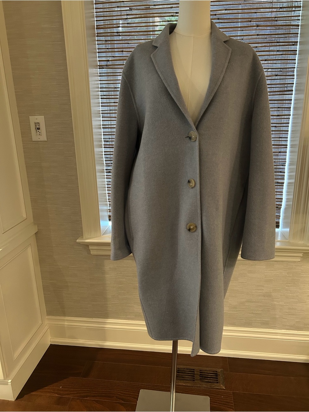 Acne Oversized Light Gray Single-Breasted Wool Coat